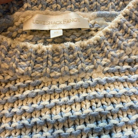 LoveShackFancy “Koa” Cropped Cotton Sweater – Ocean Pearl (XS) - Picture 7 of 8